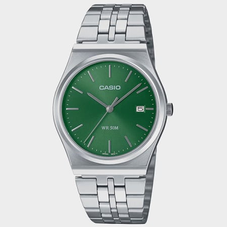 Casio Tijdloos horloge MTP B145D 3AVEF Zilver Groen Ryses
