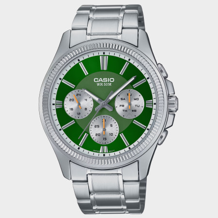 Casio - Montre Collection MTP-1375PD-3AVEF Argenté Vert