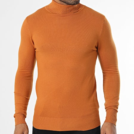 Pull col roulé orange new arrivals