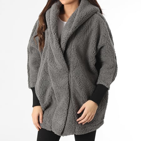 Classic Series - Manteau Fourrure Capuche Femme Cuddle Coatigan Gris