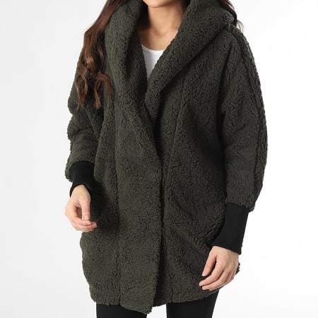 Classic Series - Vrouwen Knuffel Vest Capuchon Bontjas Khaki Groen
