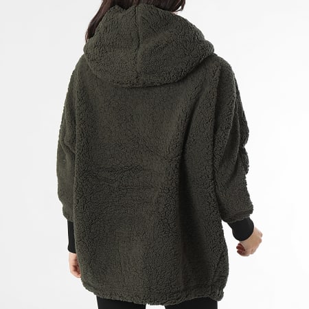 Classic Series - Vrouwen Knuffel Vest Capuchon Bontjas Khaki Groen