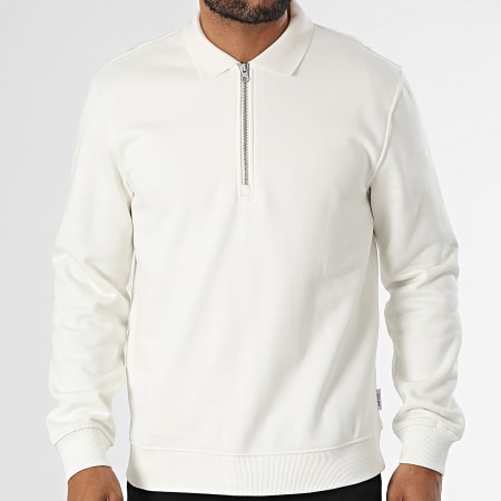 Only And Sons - Sweat Col Zippé Abbott Blanc