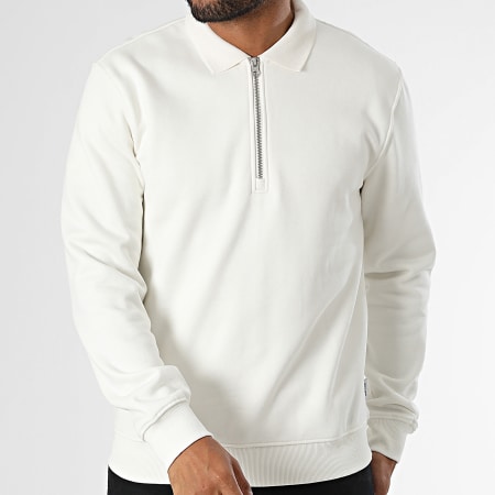 Only And Sons - Sweat Col Zippé Abbott Blanc