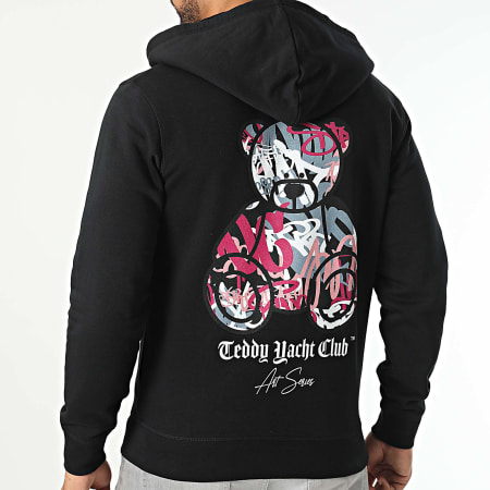 Teddy Yacht Club - Art Series Roze Hooded Sweatshirt met rits Zwart