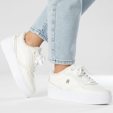 Tommy Hilfiger - Baskets Femme Essential Platform 8349 Ancient White