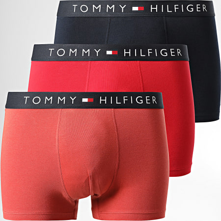 Tommy Hilfiger - Lot De 3 Boxers 3180 Bleu Marine Orange Rouge