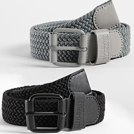 Urban Classics - Juego de 2 correas TB2560 Gris Negro
