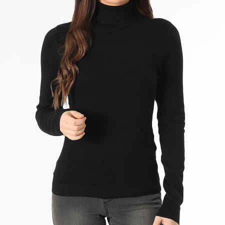 Vero Moda - Pull Col Roulé Femme Glory Noir