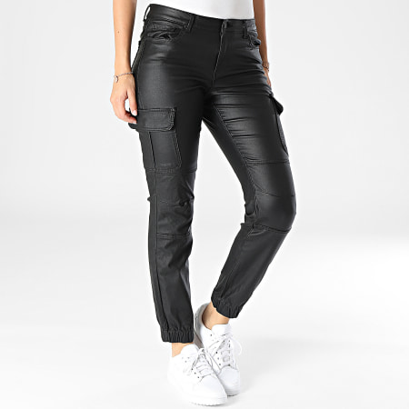 Vero Moda - Pantalon Cargo Femme Ankle Noir