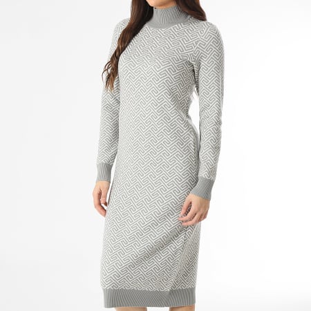 Vero Moda - Aria Vrouwen Trui met hoge hals Wit Grijs