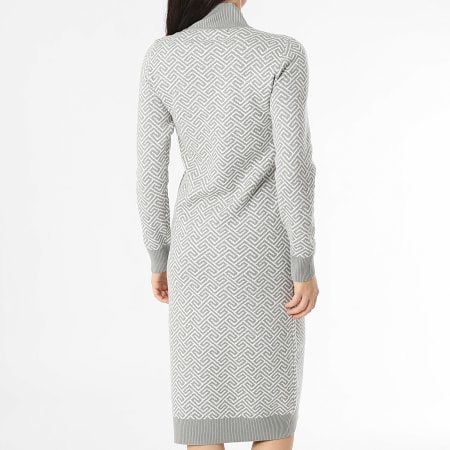 Vero Moda - Aria Vrouwen Trui met hoge hals Wit Grijs