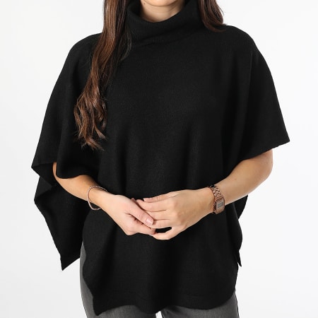 Vero Moda - Poncho Col Roulé Femme Mary Noir