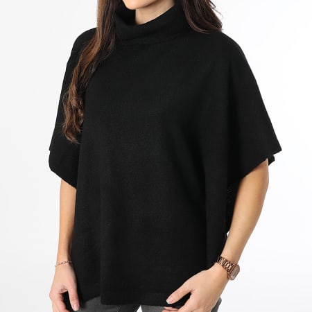 Vero Moda - Poncho Col Roulé Femme Mary Noir