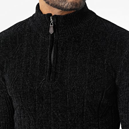 Classic Series - Pull Col Zippé Noir