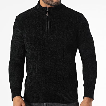 Classic Series - Pull Col Zippé Noir