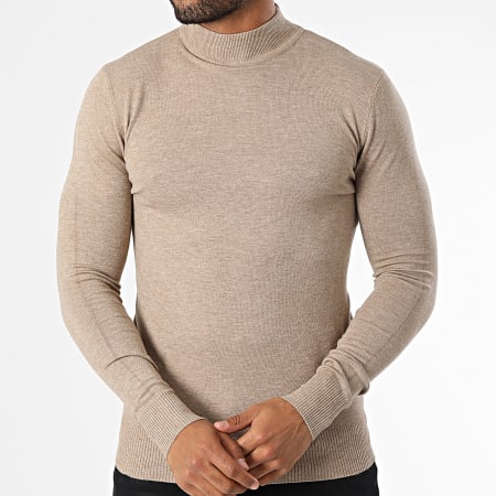 Classic Series - Jersey Cuello Chimenea 665 Beige Jaspeado