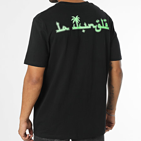 Mougli x La Jungle - Tee Shirt Oversize Logo Noir Vert Fluo