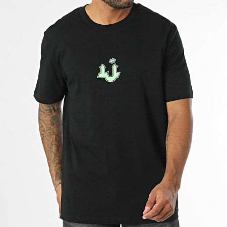 Mougli x La Jungle - Tee Shirt Oversize Logo Noir Vert Fluo