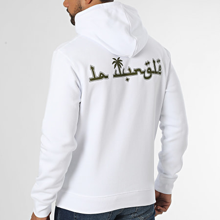 Mougli x La Jungle - Sweat Capuche Logo Blanc Vert Kaki