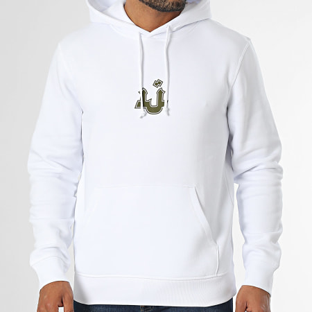 Mougli x La Jungle - Sweat Capuche Logo Blanc Vert Kaki