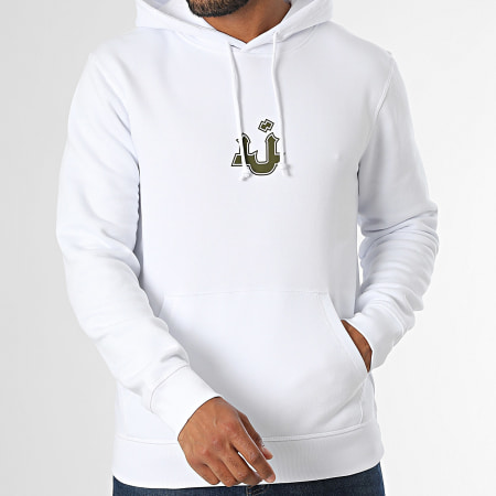 Mougli x La Jungle - Sweat Capuche Logo Blanc Vert Kaki