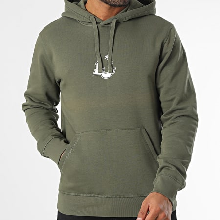 Mougli x La Jungle - Sweat Capuche Logo Vert Kaki Blanc