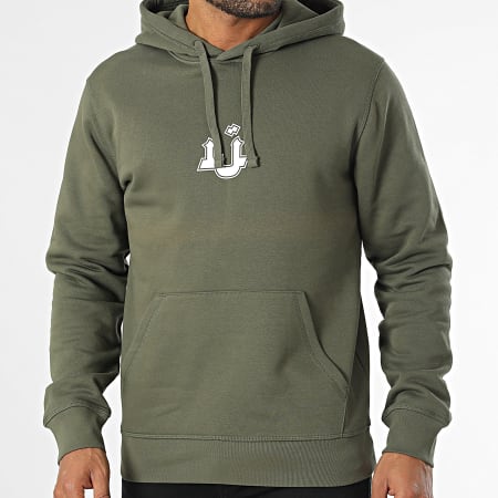 Mougli x La Jungle - Sweat Capuche Logo Vert Kaki Blanc