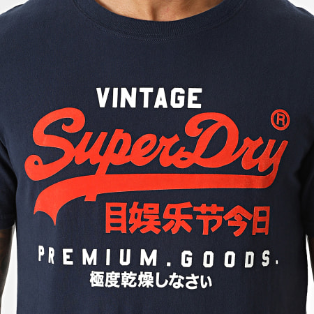 Superdry - Camiseta Duo Vintage Logo M1012001A Azul Marino