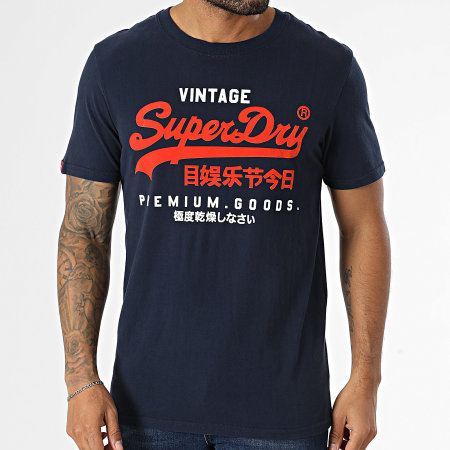 Superdry - Camiseta Duo Vintage Logo M1012001A Azul Marino