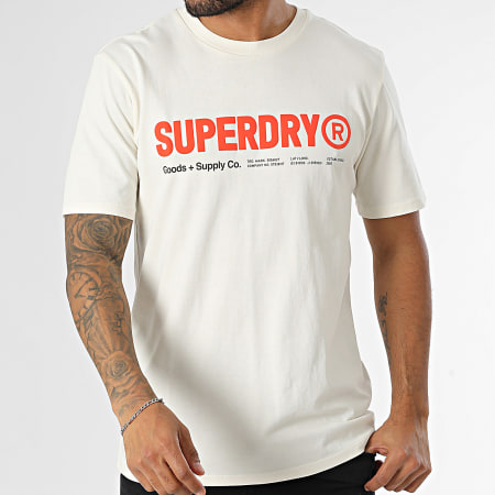 Superdry - Camiseta Loose Utility Sport Logo M1012029A Beige