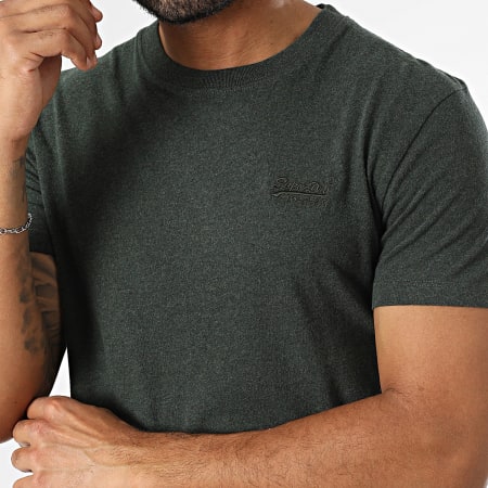 Superdry - Camiseta Essential Logo Bordado M1011245A Verde jaspeado oscuro