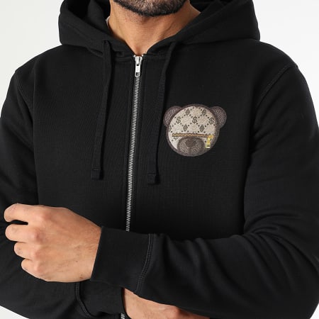 Teddy Yacht Club - Sweat Zippé Capuche Maison De Couture Beige Limited Edition Noir