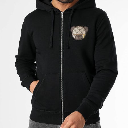 Teddy Yacht Club - Sweat Zippé Capuche Maison De Couture Beige Limited Edition Noir