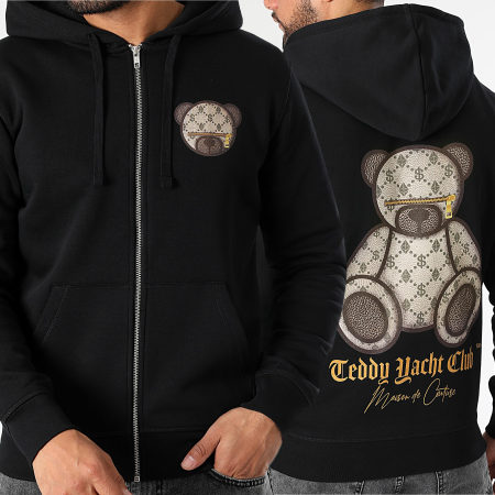Teddy Yacht Club - Sweat Zippé Capuche Maison De Couture Beige Limited Edition Noir