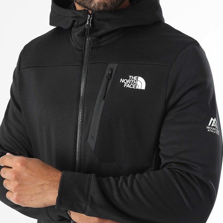 The North Face Felpa in pile con cappuccio e zip A893Q Nero Ryses