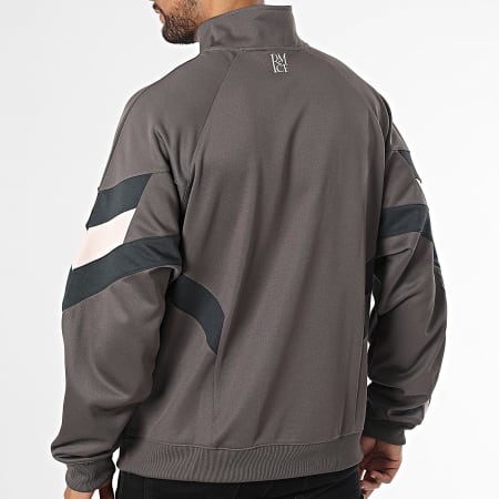 Adidas Originals - Sweat Col Zippé A Bandes Real Madrid IM7462 Gris Anthracite