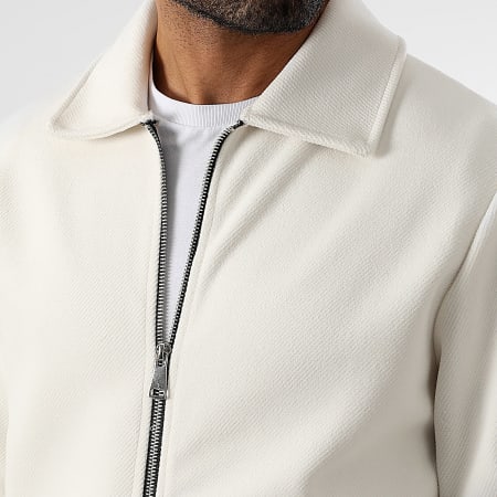LBO - Conjunto de chaqueta y pantalón con cremallera efecto lana 1481 Blanco