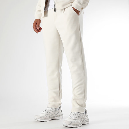 LBO - Conjunto de chaqueta y pantalón con cremallera efecto lana 1481 Blanco