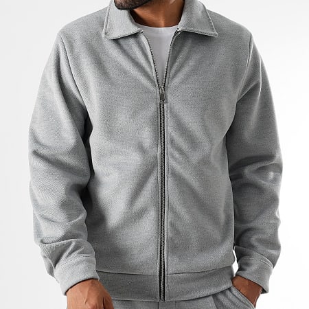 LBO - Conjunto de chaqueta y pantalón con cremallera efecto lana 1479 Gris