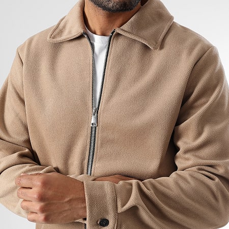 LBO - Conjunto de chaqueta y pantalón con cremallera efecto lana 1478 Marrón