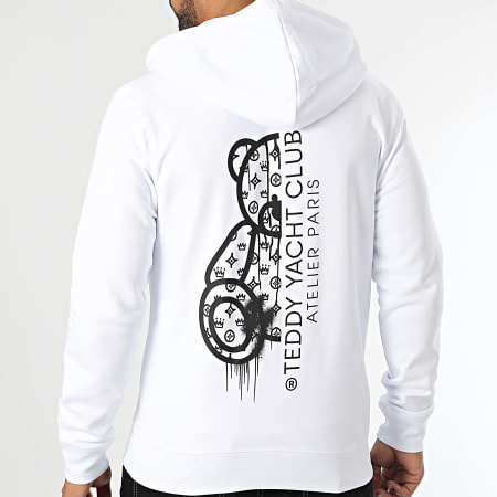 Teddy Yacht Club - Sweat Zippé Capuche Atelier Paris Blanc Noir