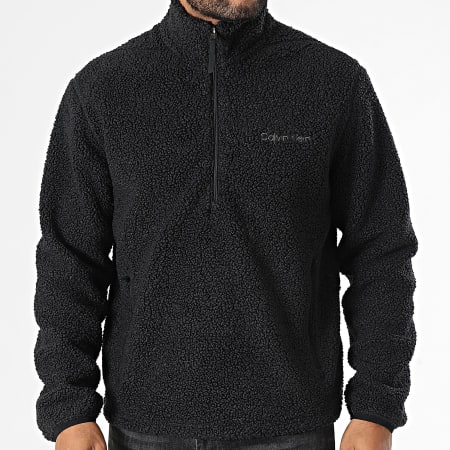 Calvin Klein - Sherpa Zip Cuello Sudadera GMF4W305 Negro