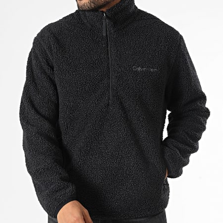Calvin Klein - Sherpa Zip Cuello Sudadera GMF4W305 Negro