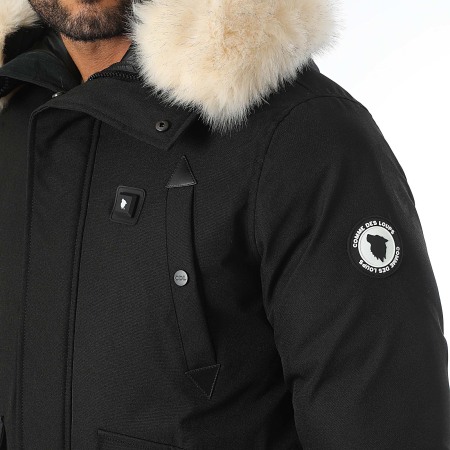 Comme Des Loups - Parka Fourrure Chauffante Slim Fit Chicago Noir Blanc
