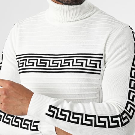 John H - Pull Col Roulé Blanc Renaissance