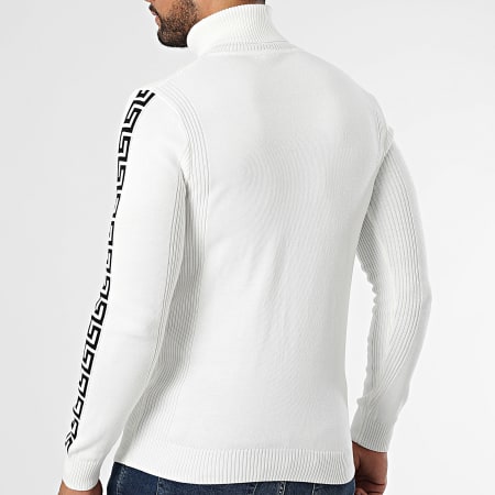 John H - Pull Col Roulé Blanc Renaissance