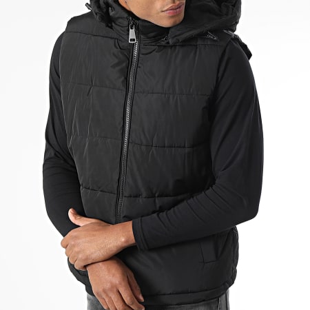 John H - Chaqueta sin mangas con capucha Negro