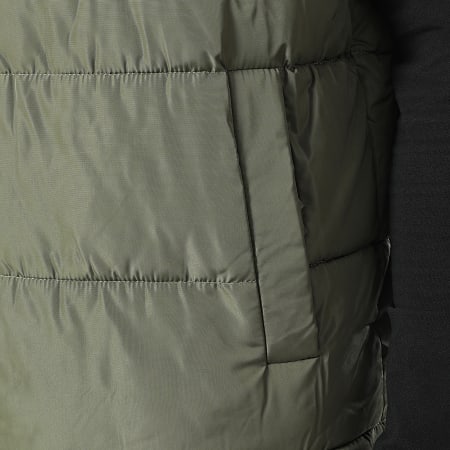 John H - Chaqueta sin mangas con capucha verde caqui