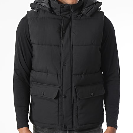 John H - Chaqueta sin mangas con capucha Negro